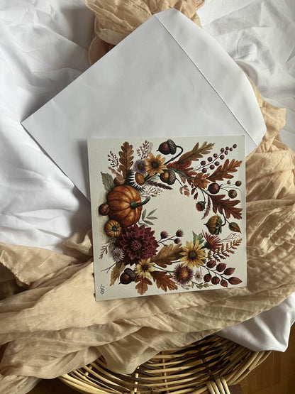 Carte Postale Couronne d'Automne (box Automne 2025)