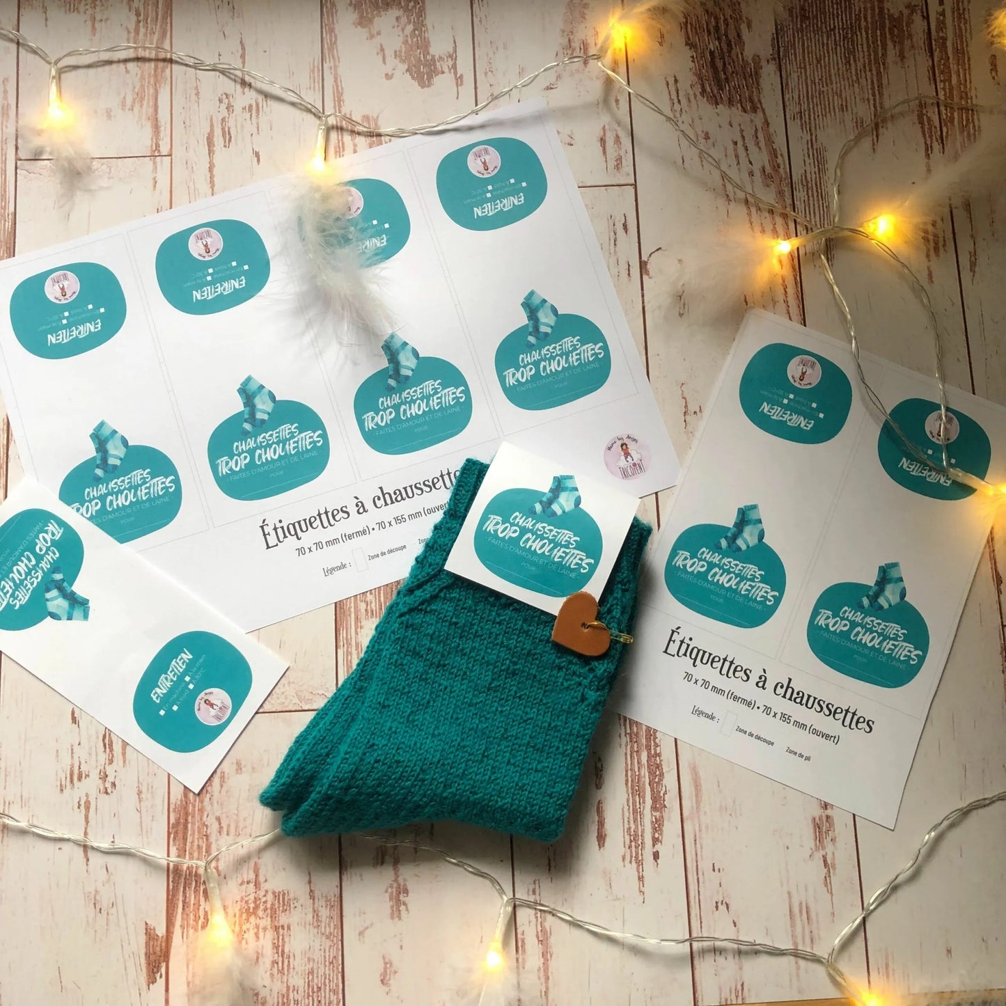 Etiquettes pour vos chaussettes Trop Chouettes (fond blanc)