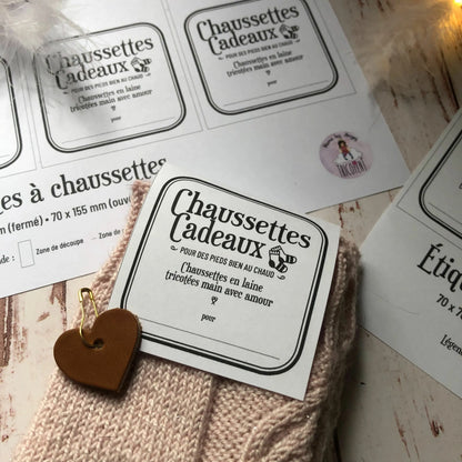 Etiquettes chaussettes "Même les Anges Tricotent" (version noir et blanc)